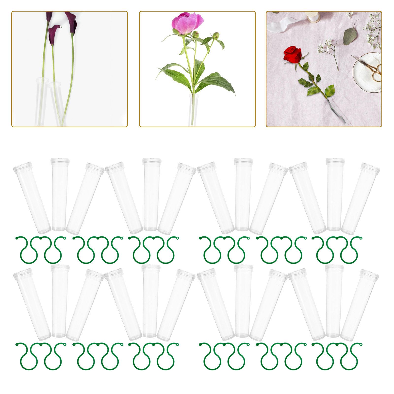 Nutrition & Fitness Class - 1Set Floral Water Tubes Fresh Flower